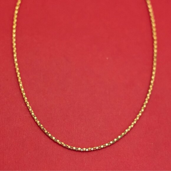 24 inch, Vintage Sterling Silver Stylized Chain Necklace - F38 - Picture 1 of 3
